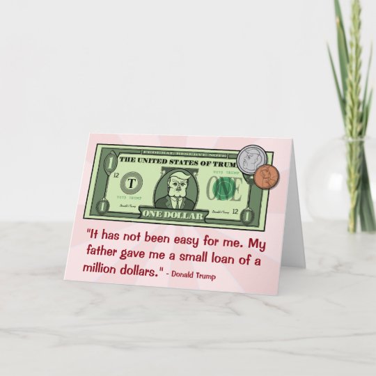 Donald Trump: Dollar Bill Card | Zazzle.com