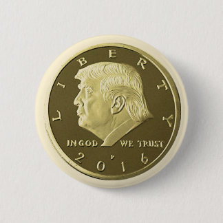 Donald Trump Double Eagle Gold coin Pinback Button