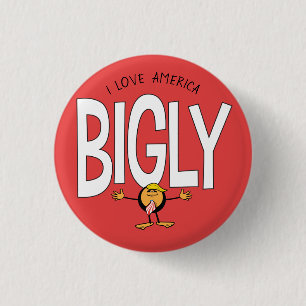 Donald Trump Emoji - I Love America Bigly Button