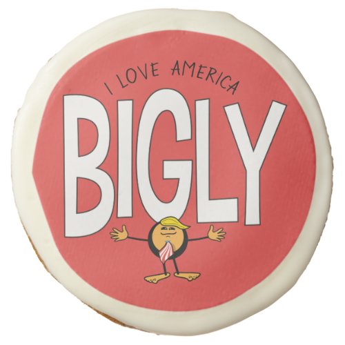 Donald Trump Emoji _ I Love America Bigly Sugar Cookie
