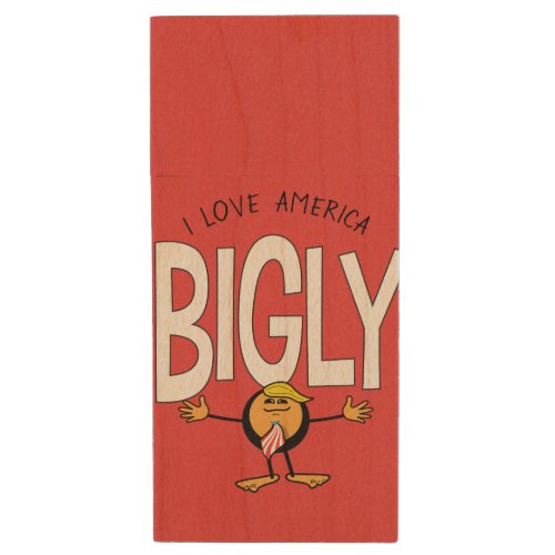 Donald Trump Emoji _ I Love America Bigly Wood Flash Drive