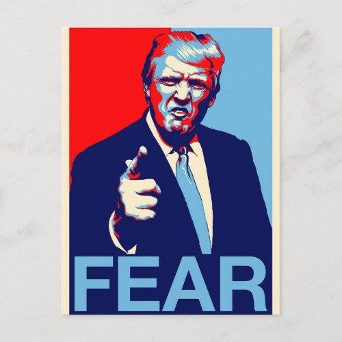 Donald trump Fear parody poster 2017 Postcard