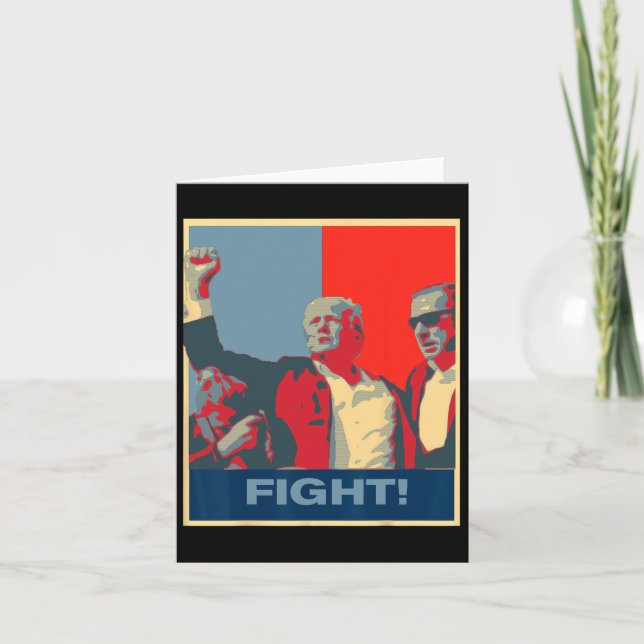 Donald Trump Fight Artwork Stand Strong Usa  Card (Front)