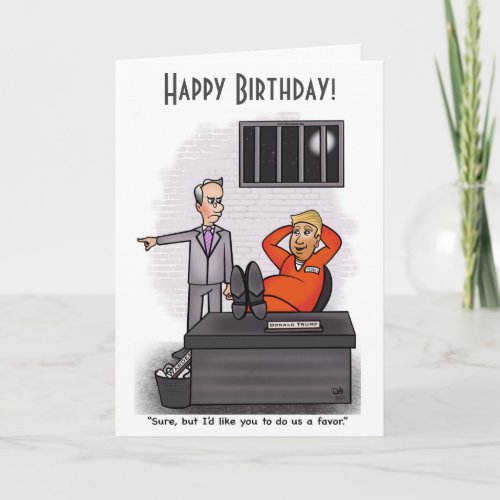 Donald Trump Folded Happy Birthday Card