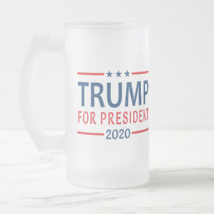 Donald Trump For President 2020 Frosted Glass Beer Mug