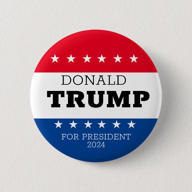 Donald Trump For President 2024 Button (Front)