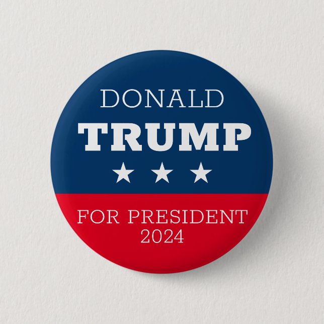Donald Trump For President 2024 Button (Front)