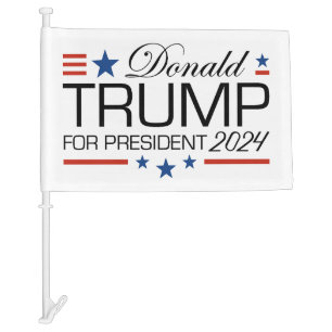 Donald Trump For President 2024 Car Flag