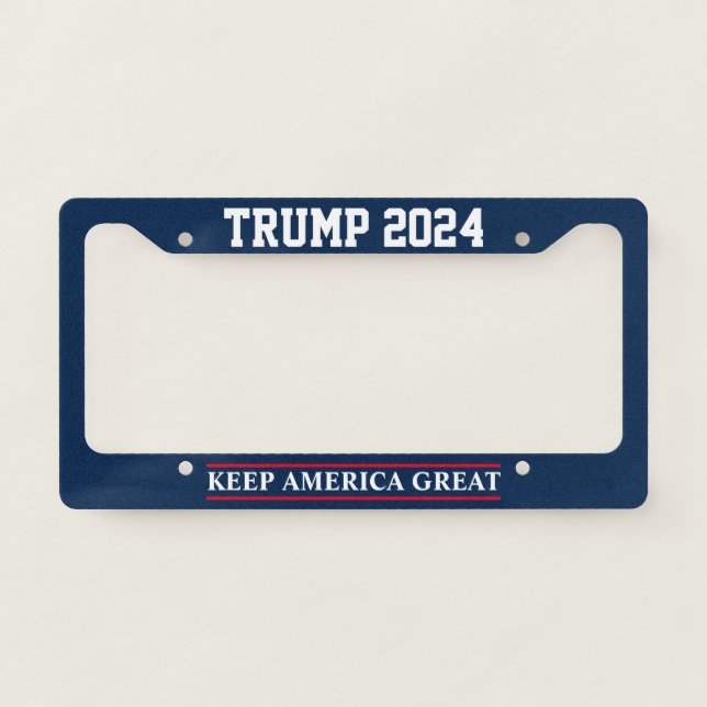 Donald Trump for president 2024 election License Plate Frame (Front)