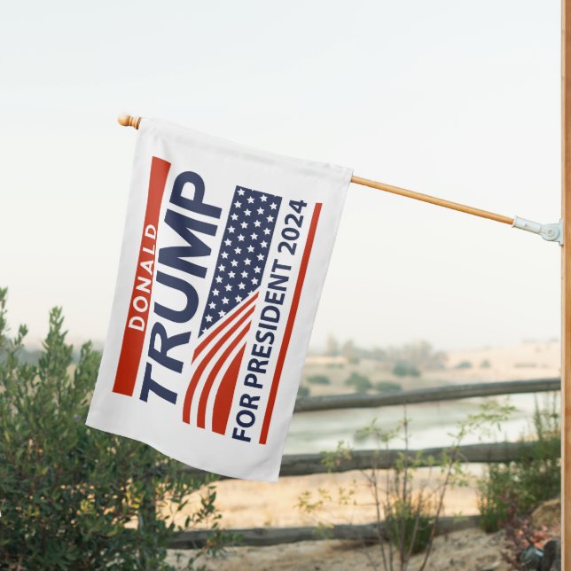 Donald Trump For President 2024 House Flag (Insitu (Back))