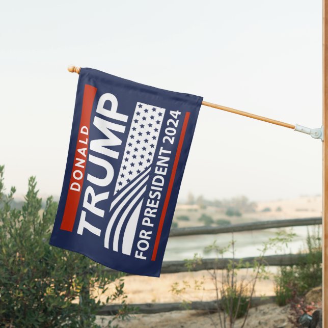 Donald Trump For President 2024 House Flag (Insitu (Back))