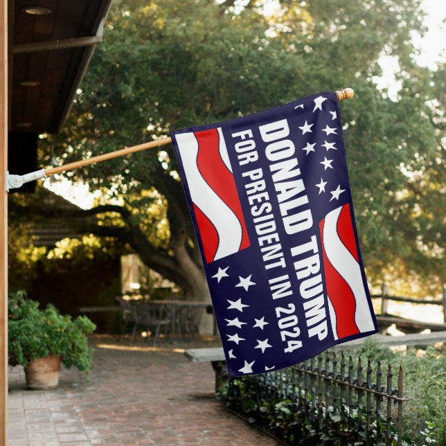 Donald Trump for President 2024 House Flag (In SItu)