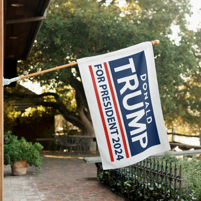 Donald Trump For President 2024 House Flag (In SItu)