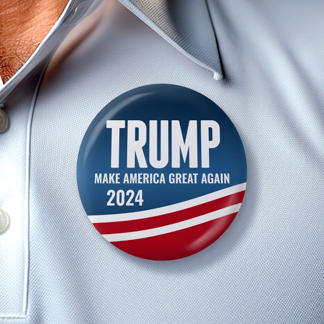 Donald Trump for President 2024 - Modern Swoop Button (Trump 2024 Button - Great Campaign and Rally button for the Next Election)