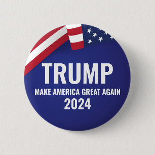 Donald Trump For President 2024 Modern Swoop  Button