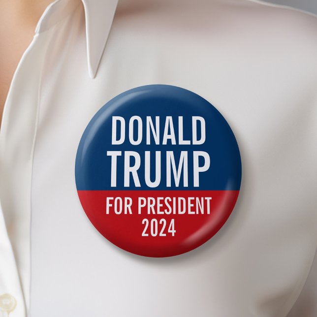 Donald Trump for President 2024 Pinback Button (Trump 2024 Button)