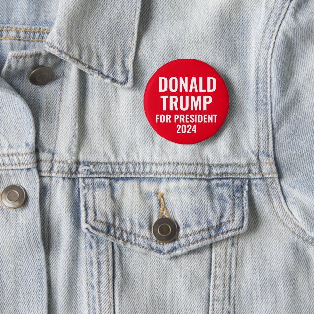 Donald Trump for President 2024 Pinback Button (In Situ)