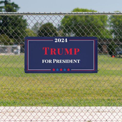 Donald Trump for President 2024 Red White Blue USA Banner