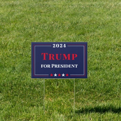 Donald Trump for President 2024 Red White Blue USA Sign