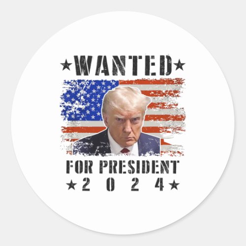 Donald Trump For President 2024 Trump Mug Shot Fla Classic Round Sticker