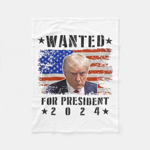 Donald Trump For President 2024 Trump Mug Shot Fla Fleece Blanket