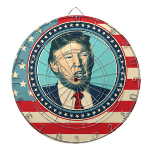 donald trump for president dartboard with darts