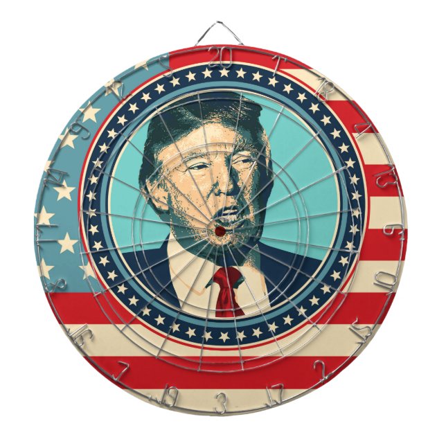 donald trump for president dartboard with darts (Front)