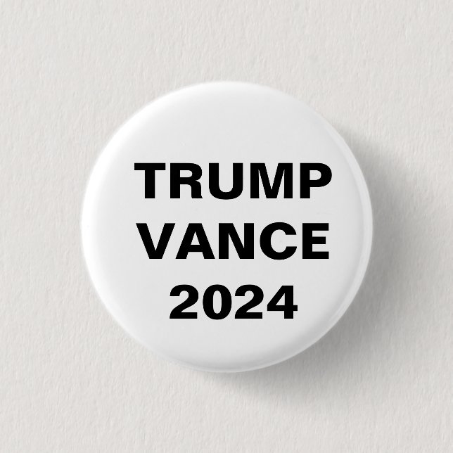 Donald Trump for President JD Vance VP 2024 Button (Front)
