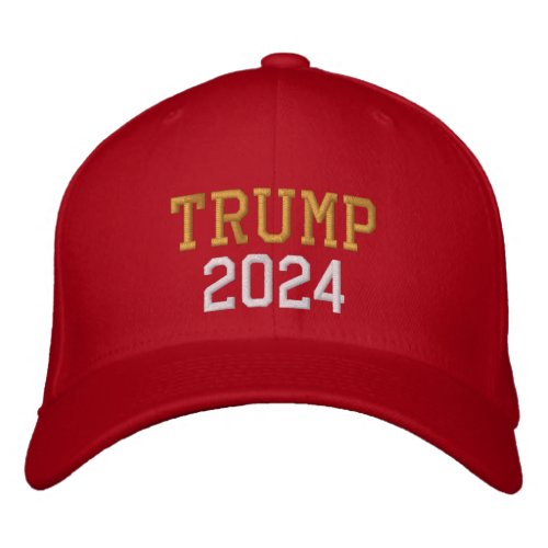 Donald Trump for President Red Gold 2024 Election  Embroidered Baseball Cap