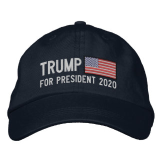 Donald Trump for President with American Flag Embroidered Baseball Cap