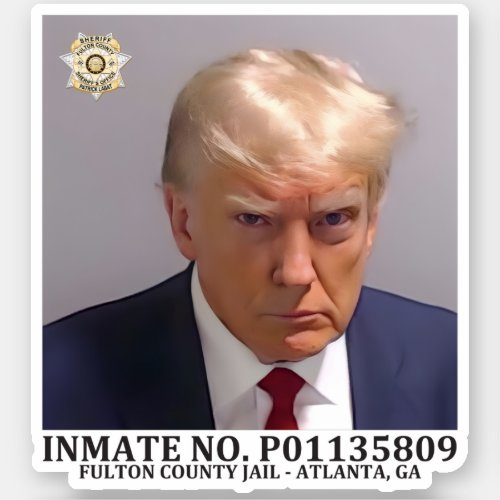 Donald Trump Fulton County Jail Atlanta Georgia Sticker