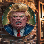 Donald Trump Fun Dartboard Featuring A Politician<br><div class="desc">Picture of Donald Trump Dart Board. A round dartboard featuring a caricature of Donald Trump. The image is a humorous take on politics, suitable for adults and those who enjoy a good laugh. A humorous dartboard with a caricature of a well-known political figure, perfect for adding a touch of amusement...</div>