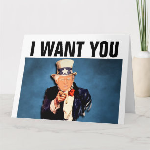 DONALD TRUMP FUNNY BIRTHDAY CARDS, UNCLE SAM CARD