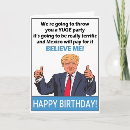 Donald Trump Funny Gift For Birthday Card