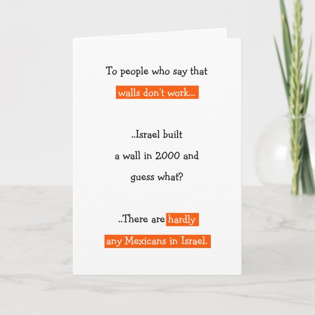 Donald Trump Funny Wall Joke Quote Political Humor Holiday Card (Front)