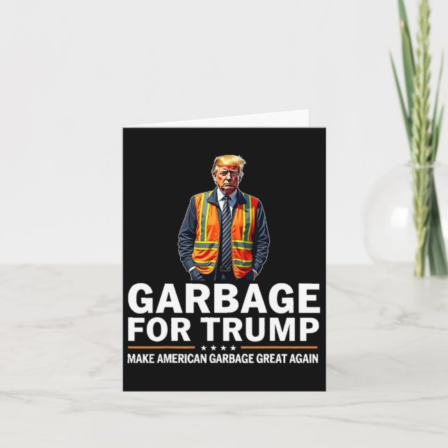 Donald Trump Garbage Orange Reflective Safety Vest Card (Front)