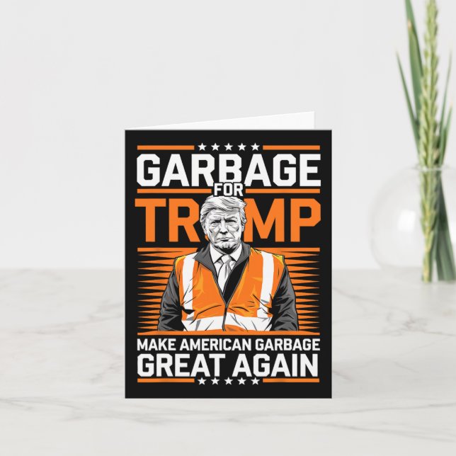 Donald Trump Garbage Orange Reflective Safety Vest Card (Front)
