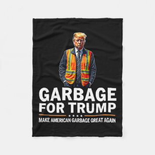 Donald Trump Garbage Orange Reflective Safety Vest Fleece Blanket