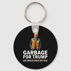 Donald Trump Garbage Orange Reflective Safety Vest Keychain