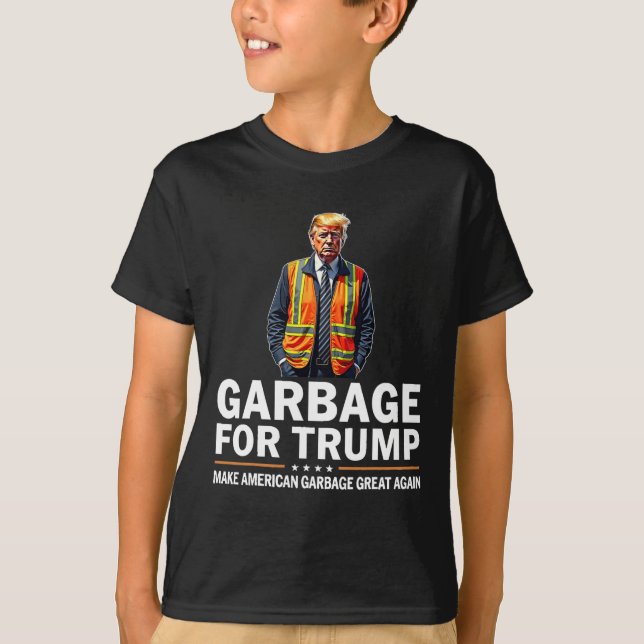 Donald Trump Garbage Orange Reflective Safety Vest T-Shirt (Front)