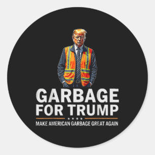 Donald Trump Garbyge Orange Reflective Safety Vest Classic Round Sticker