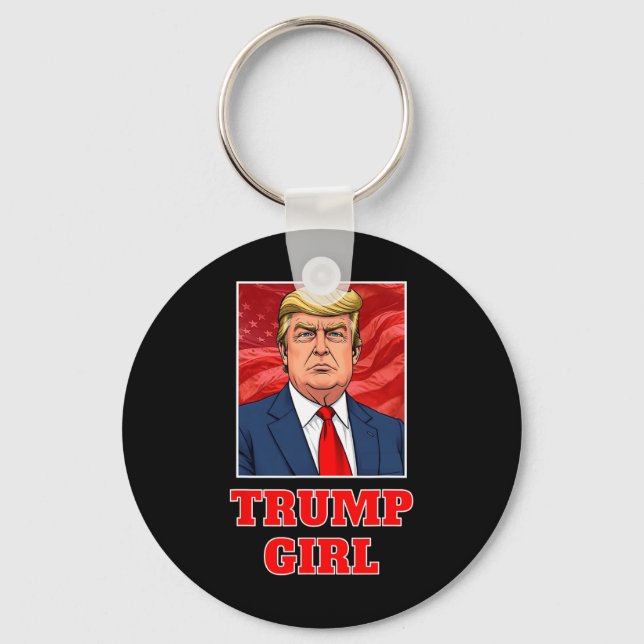 Donald Trump Girl Funny Great America President Su Keychain (Front)
