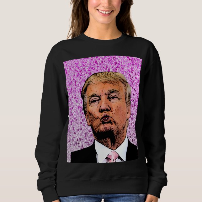 DONALD TRUMP GLITTER KISS WOMENS T-SHIRTS (Front)