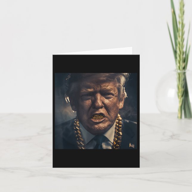 Donald Trump Gold Grillz  Card (Front)