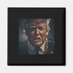 Donald Trump Gold Grillz  Magnet