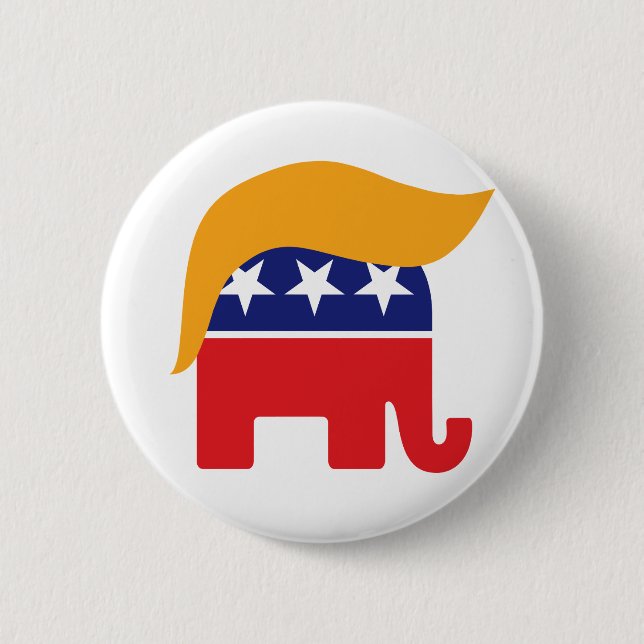 Donald Trump GOP Elephant Hair Button (Front)