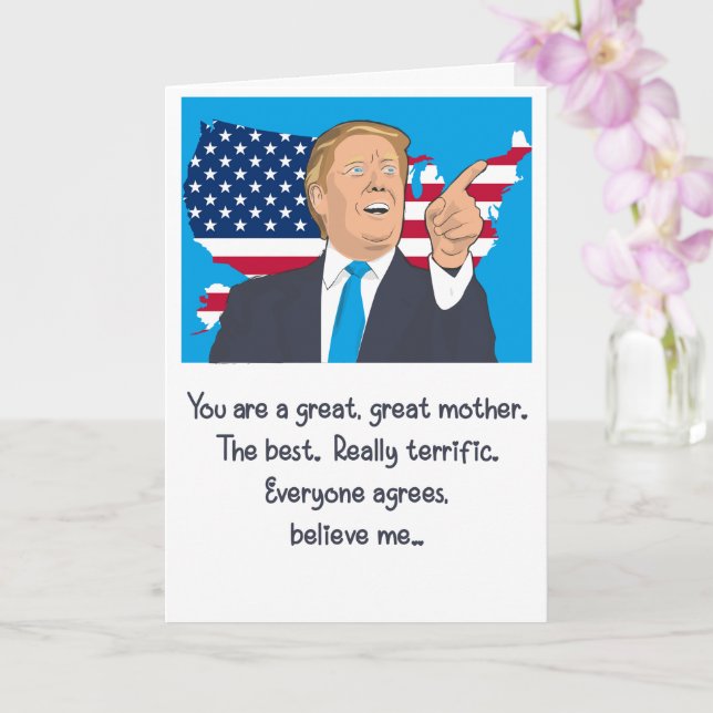 Donald Trump Great Mothers Day Believe Me Card (Orchid)