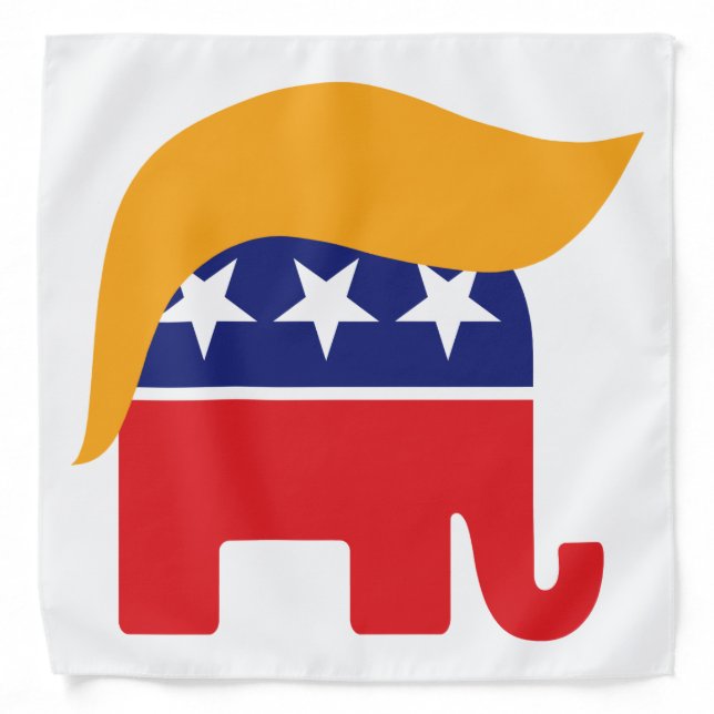 Donald Trump Hair GOP Elephant Logo Bandana (Front)
