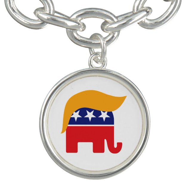 Donald Trump Hair GOP Elephant Logo Bracelet (Design)