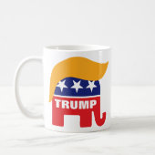 Donald Trump Hair GOP Elephant Logo Coffee Mug (Left)